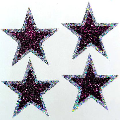 Custom Color Glitter Star Face Stickers — Cheer & Spirit