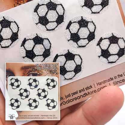 Soccer Gameday Glitter Tattoo Stickers in Various Styles