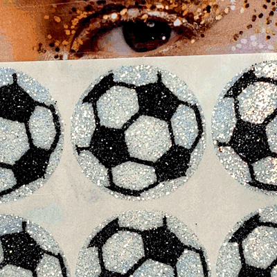Soccer Gameday Glitter Tattoo Stickers in Various Styles