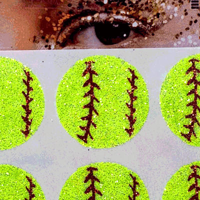 Softball Gameday Glitter Tattoo Stickers in Various Styles