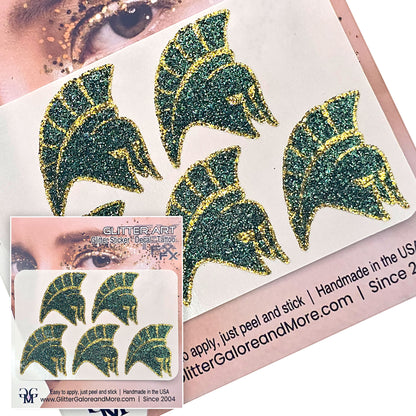 Spartans Glitter Tattoo Custom Stickers - 5pcs - Two Colorways