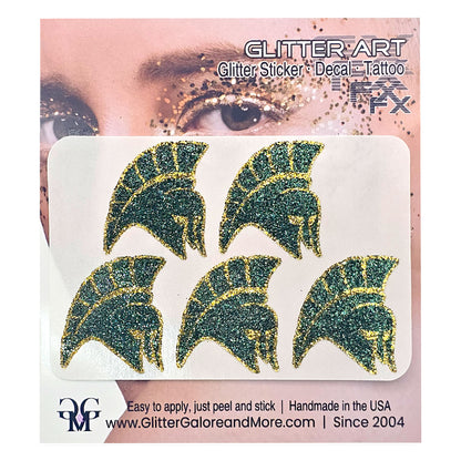 Spartans Glitter Tattoo Custom Stickers - 5pcs - Two Colorways
