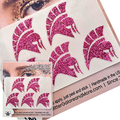 Spartans Glitter Tattoo Custom Stickers - 5pcs - Two Colorways