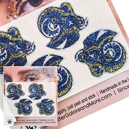 Spring Ford Rams HS Custom Glitter Tattoo Stickers - 4pcs