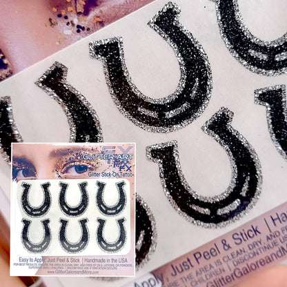 Spurs Tattoo Stickers, Cowgirl Rodeo Inspired Stickers 1 inch (6 Stickers) - Two Color Way