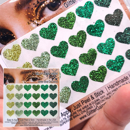 St Patrick's Day Face and Body Glitter Stickers, Clovers, Rainbows, Pots of Gold, Leprechaun Hats