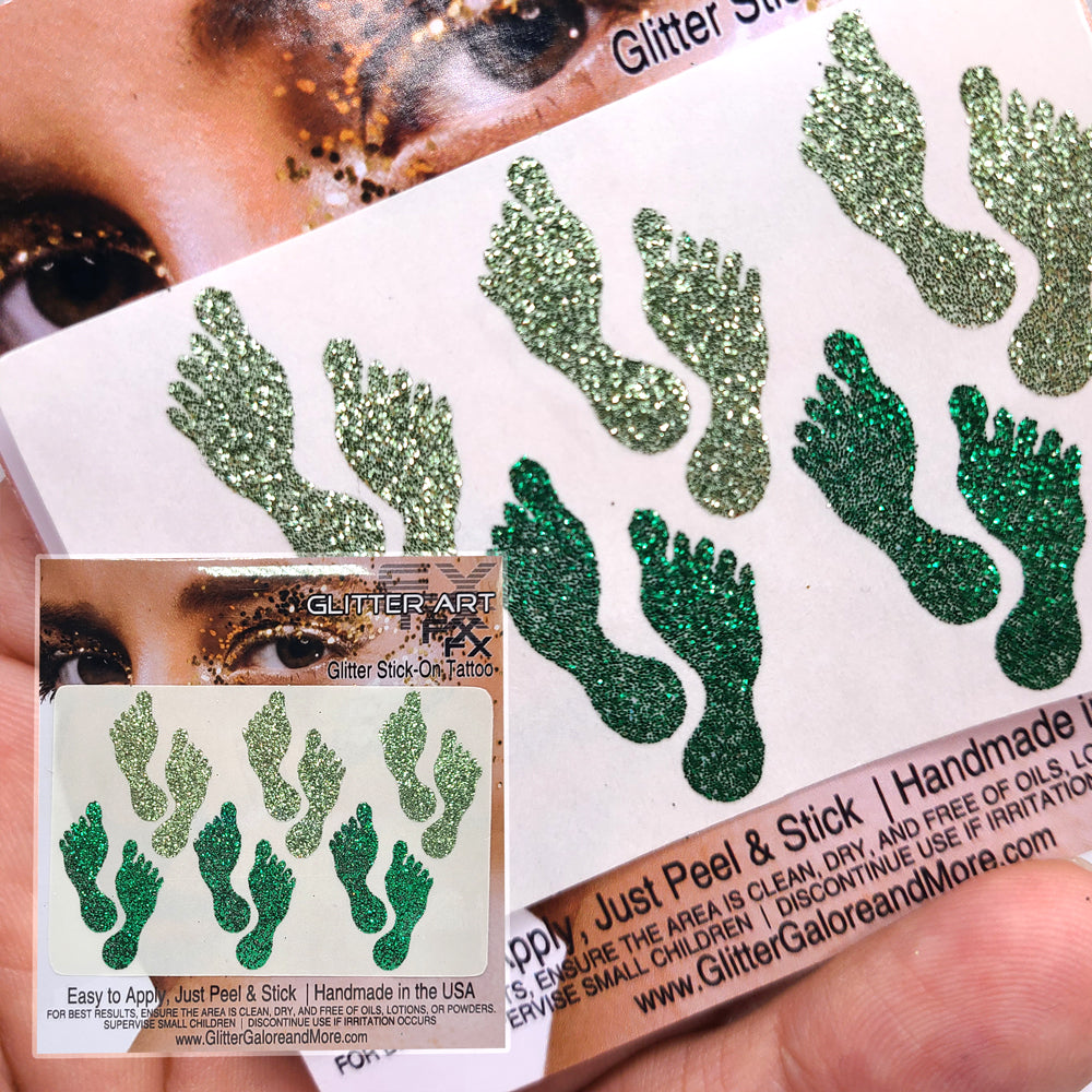 St Patrick's Day Face and Body Glitter Stickers, Clovers, Rainbows, Pots of Gold, Leprechaun Hats
