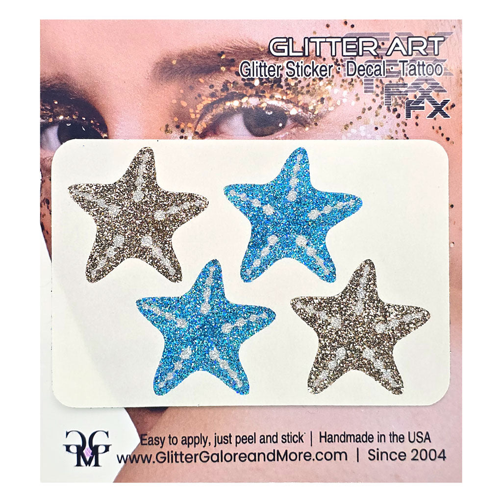 Starfish Glitter Face Stickers Beach Body Tattoos for Summer