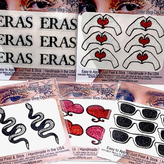 Taylor Swift ERAS Tour Inspired Glitter Tattoo Stickers for Face and Body
