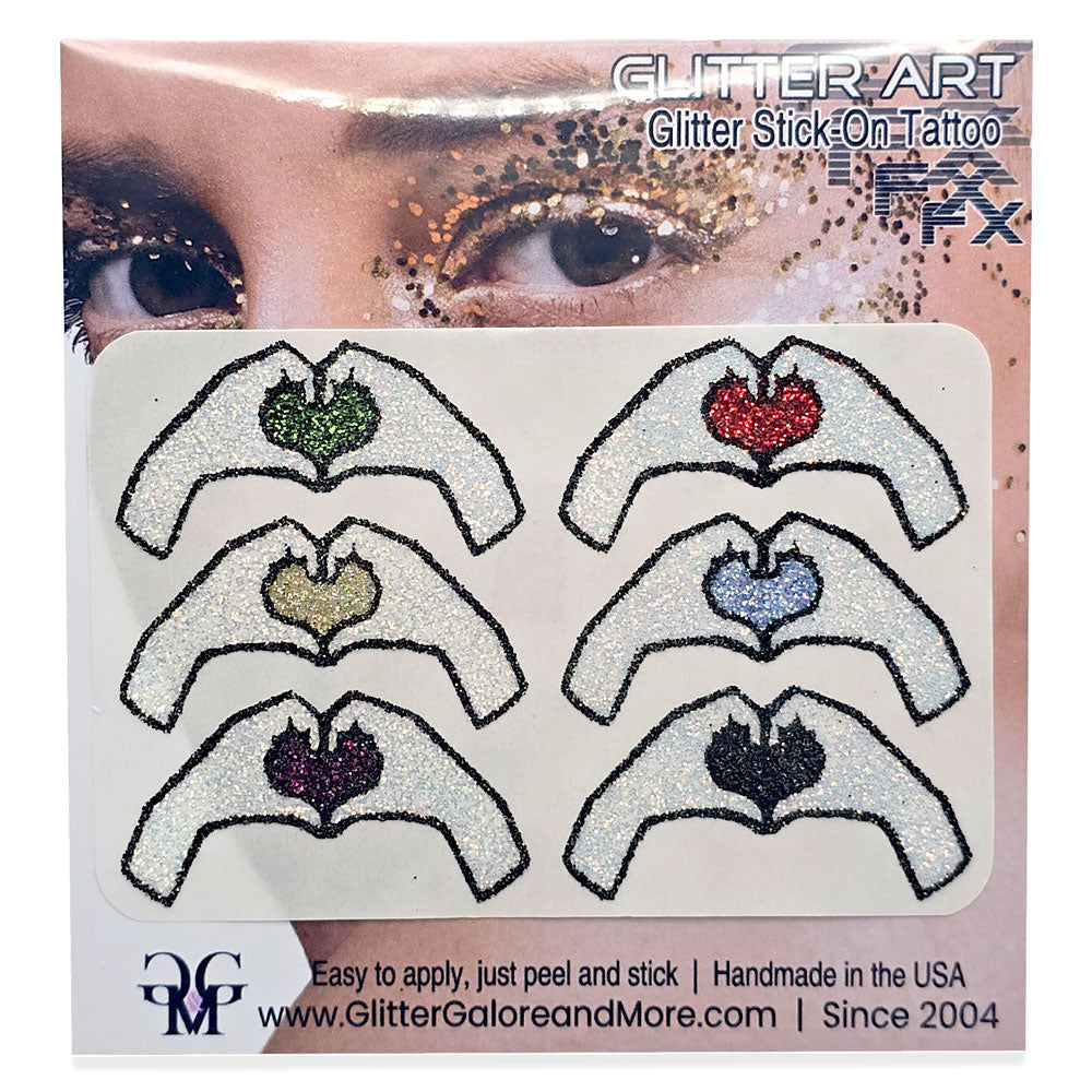 Taylor Swift's heart hands sticker tattoos.