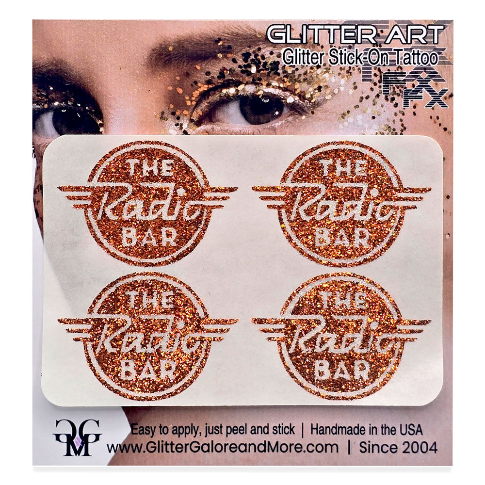 The Radio Bar Glitter Tattoo Custom Stickers - 4pcs