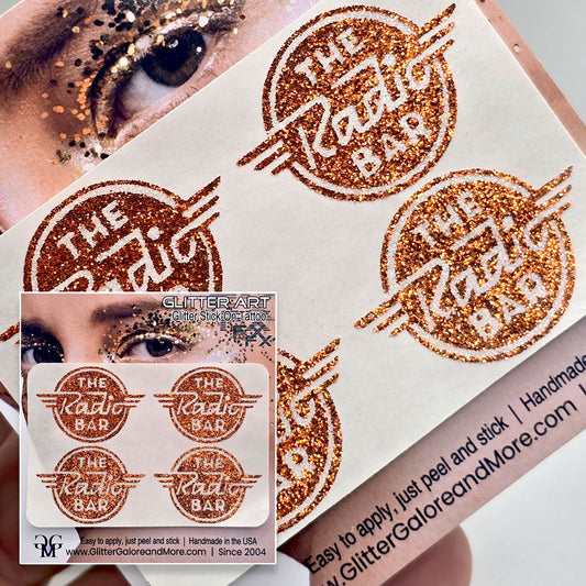 The Radio Bar Glitter Tattoo Custom Stickers - 4pcs