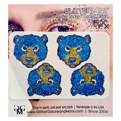 Timnath Middle School Bear Cub Gameday Glitter Sticker Tattoos - 4 Stickers