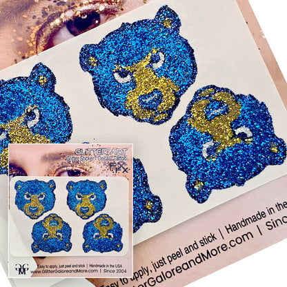 Timnath Middle School Bear Cub Gameday Glitter Sticker Tattoos - 4 Stickers