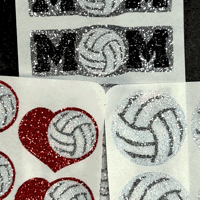 Volleyball Gameday Glitter Tattoo Stickers in Various Styles and Designs