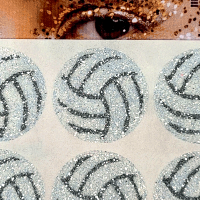 Volleyball Gameday Glitter Tattoo Stickers in Various Styles and Designs