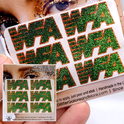 WFA Wallace Fastpitch Academy Glitter Tattoo Custom Sticker - 6pcs