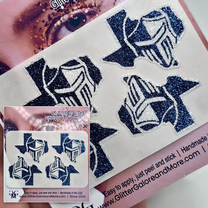 Warriors Liberty Christian Glitter Sticker Tattoos - 4 Pieces