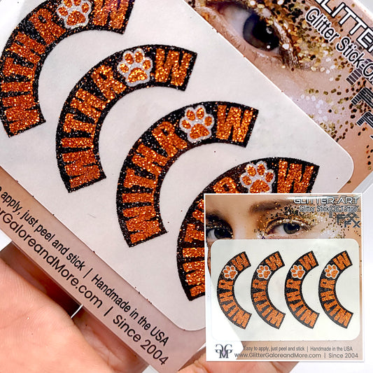 Withrow Tigers 4pc Glitter Tattoo Custom Stickers