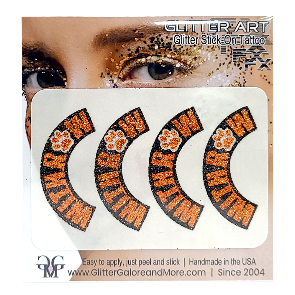 Withrow Tigers 4pc Glitter Tattoo Custom Stickers