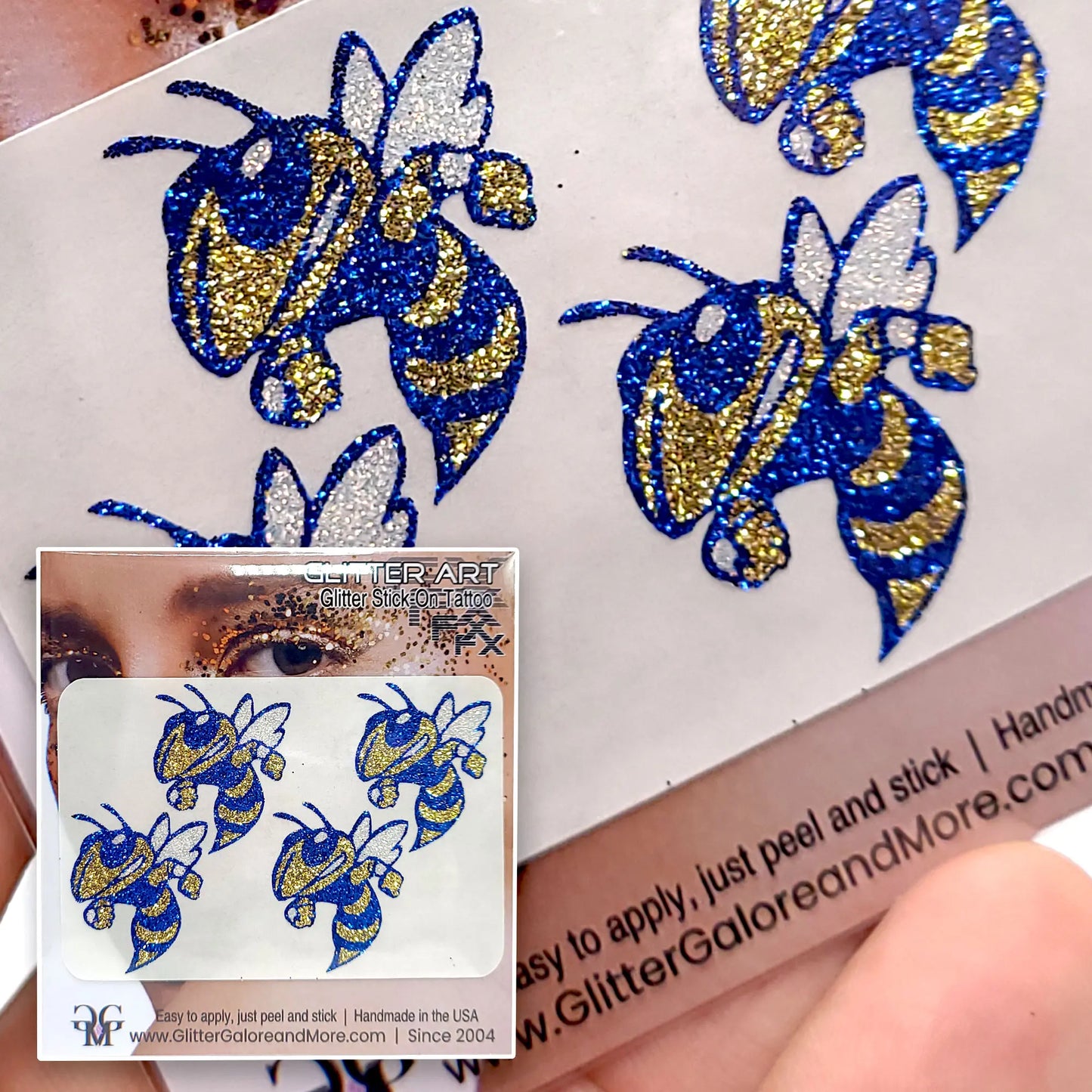 Custom Logo Glitter Stickers — Upload Your Team Design