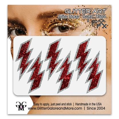 Custom Color Glitter Lightning Bolt Stickers — Cheer & Spirit