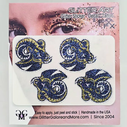 Spring Ford Rams HS Custom Glitter Tattoo Stickers - 4pcs
