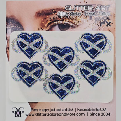 Infinity Heart Glitter Tattoo Stickers - 6 Stickers