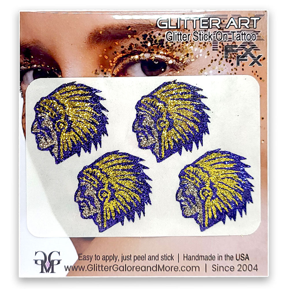 Warrior Glitter Tattoo Custom Stickers - 4 Piece