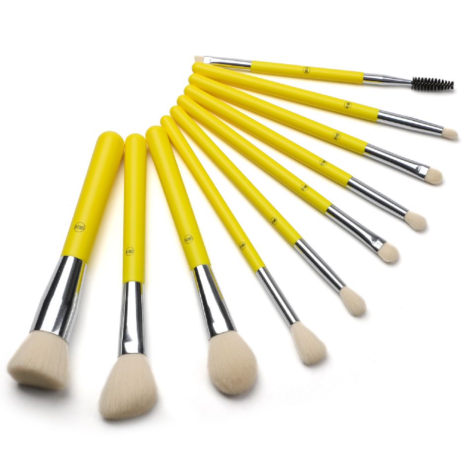 Neon Brush Sets (Yellow) - 10 Pieces + Bag