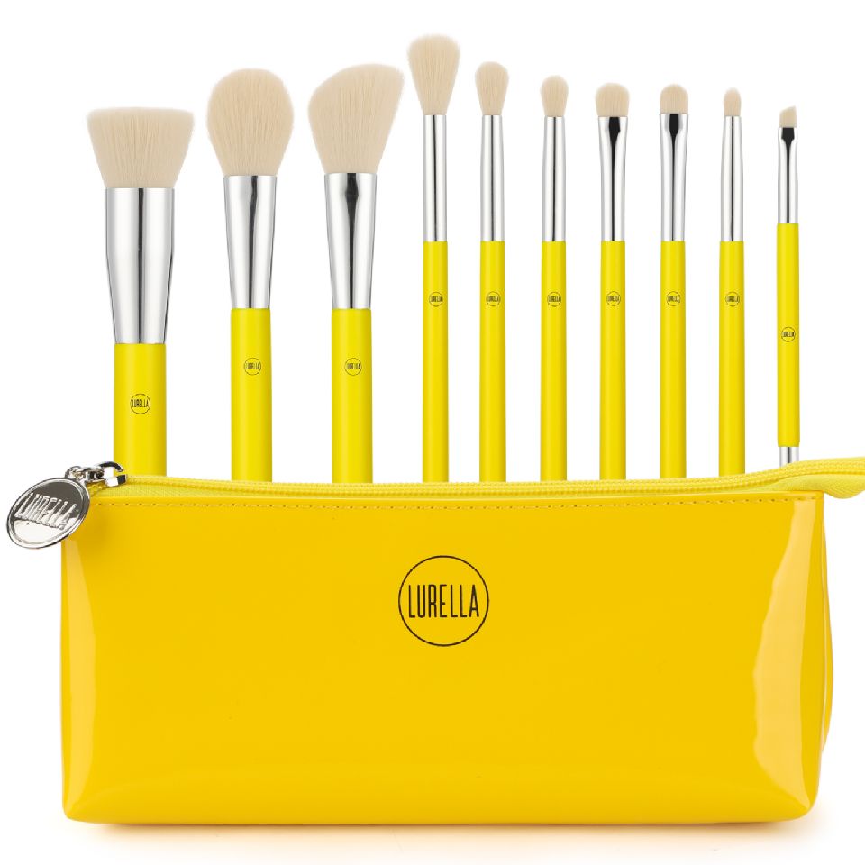 Brush Set Yellow  10 Pieces with Bag
