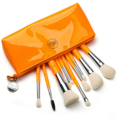 Neon Brush Sets (Orange) - 10 Pieces + Bag