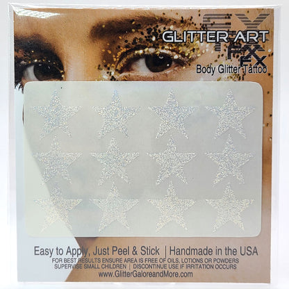 Glitter Stickers Stars .75 inches - Angelic White (GL-25)