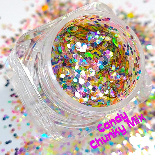 Candy Chunky Glitter Mix, 5 Gram Square Jar