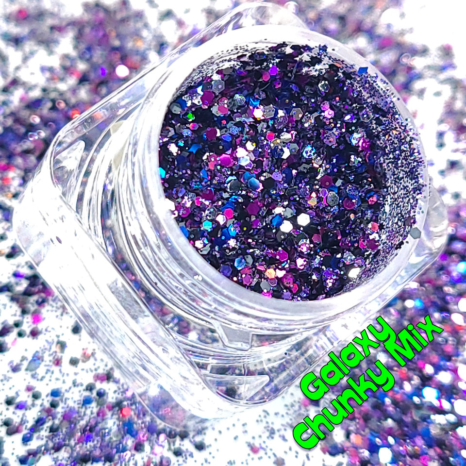 Galaxy Chunky Glitter Mix, 5 Gram Square Jar - Private Label