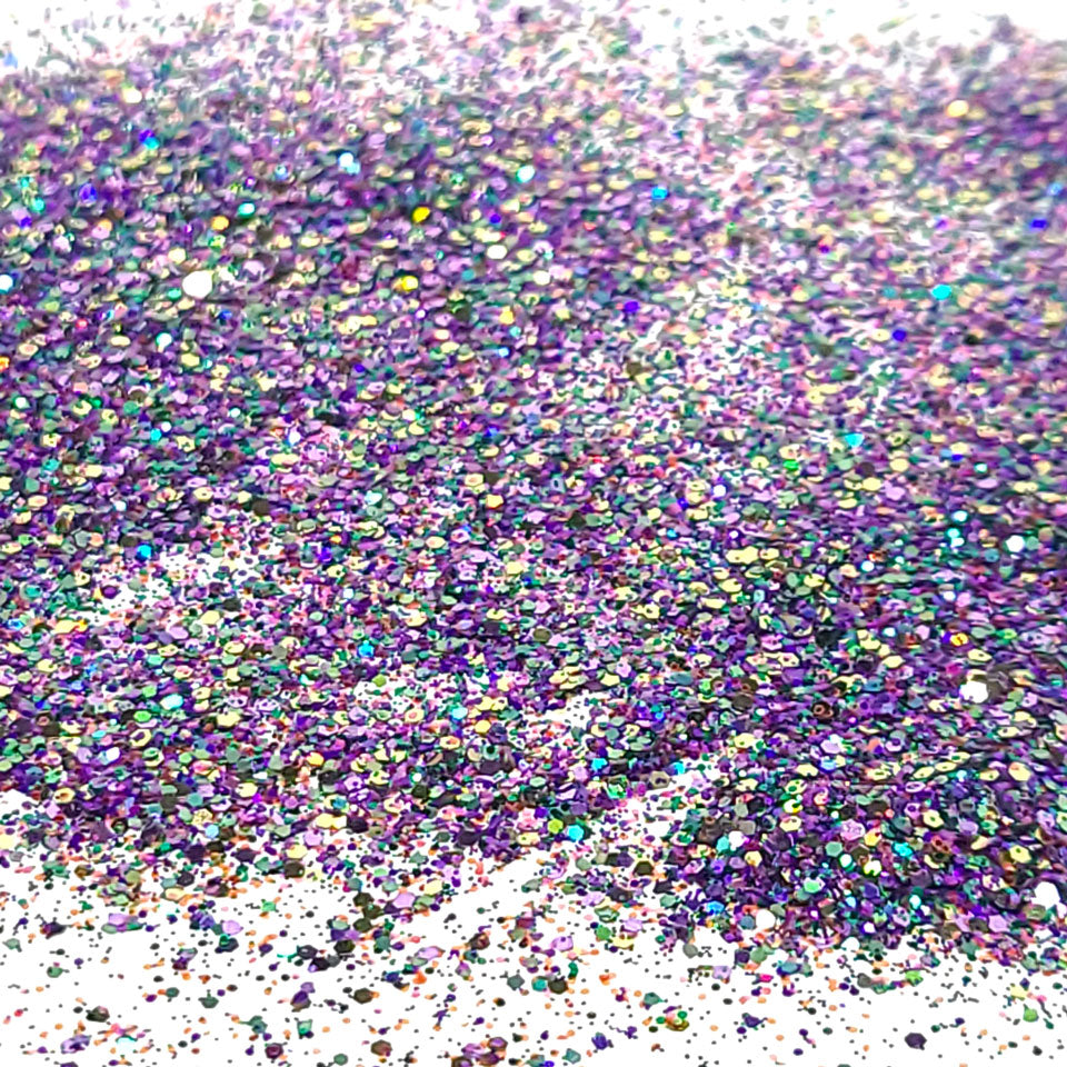Mardi Gras Chunky Glitter Mix, 5 Gram Square Jar