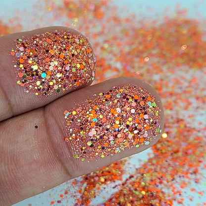 Papaya Chunky Glitter Mix, Wholesale Bulk