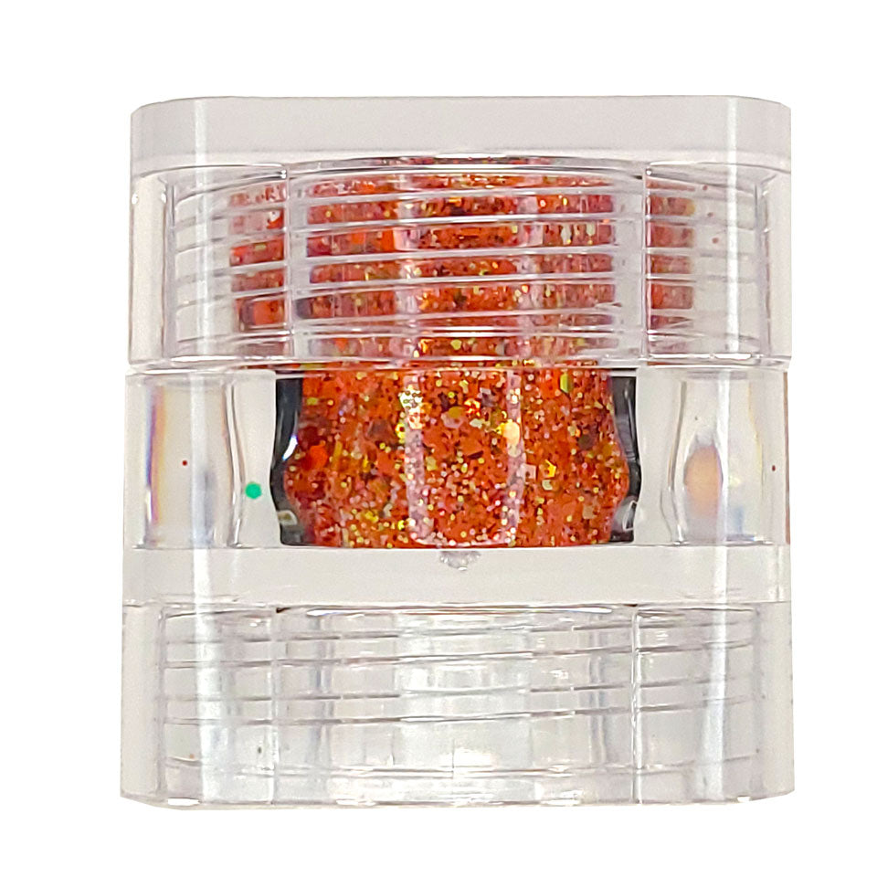 Papaya Chunky Glitter Mix, 5 Gram Square Jar