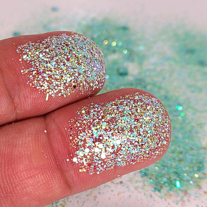 Peppermint Chunky Glitter Mix, 5 Gram Square Jar
