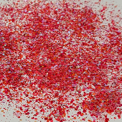 Watermelon Chunky Glitter Mix, 5 Gram Square Jar