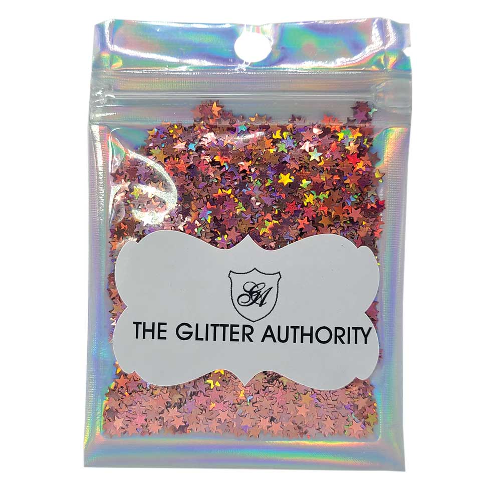 Glitter Confetti Stars - Pink Holographic