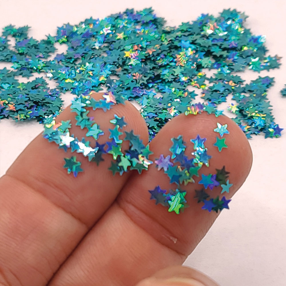 Glitter Confetti Stars - Blue