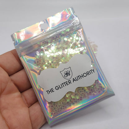 Glitter Confetti Stars - Iridescent Opal