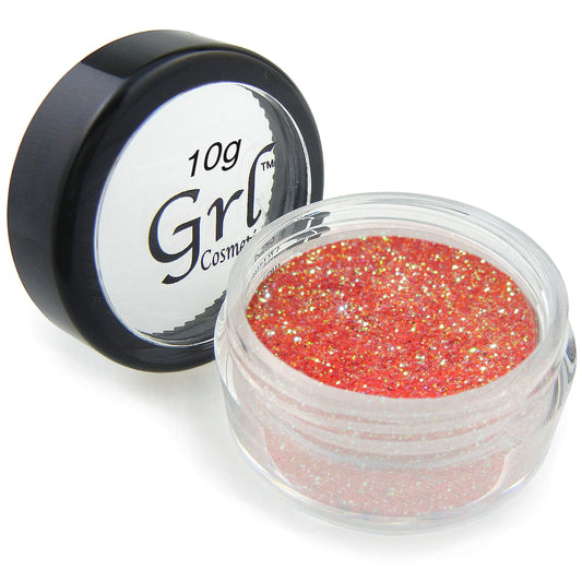 Bright Red Orange Cosmetic Glitter Salsa, 10 Gram Jar