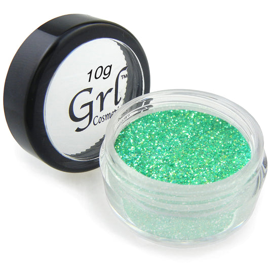 Light Green Cosmetic Glitter Tink, 10 Gram Jar