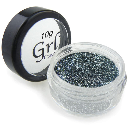 Black-Silver Cosmetic Glitter Black Tie, 10g