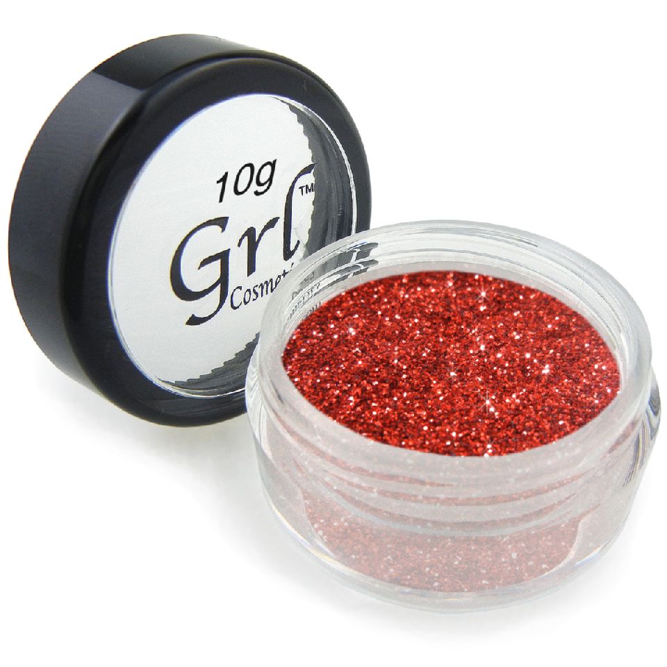 Bright Red Cosmetic Glitter Scarlet Red, 10g