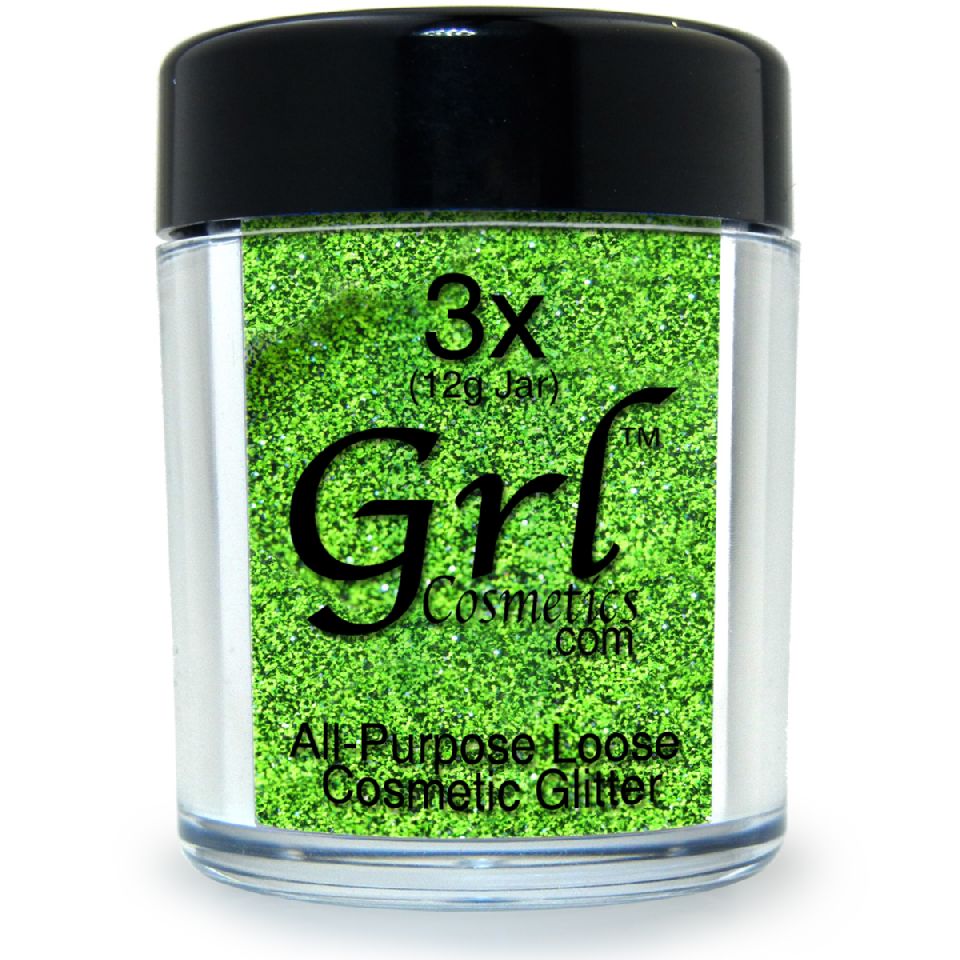 Neon Green-Black Glitter Powder Jungle Green, 12g