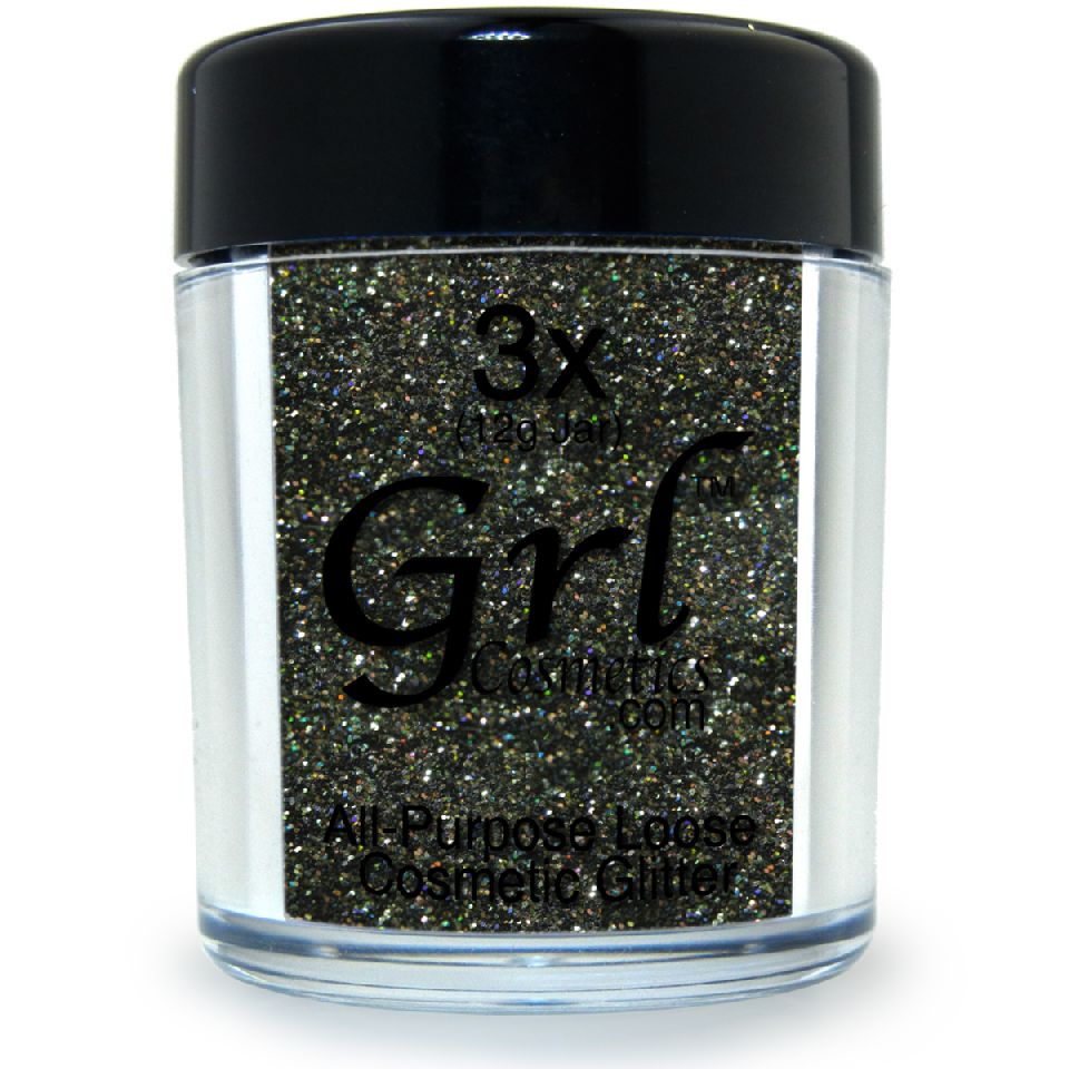 Brown Multi-Sparkle Glitter Powder Black Jewels, 12g