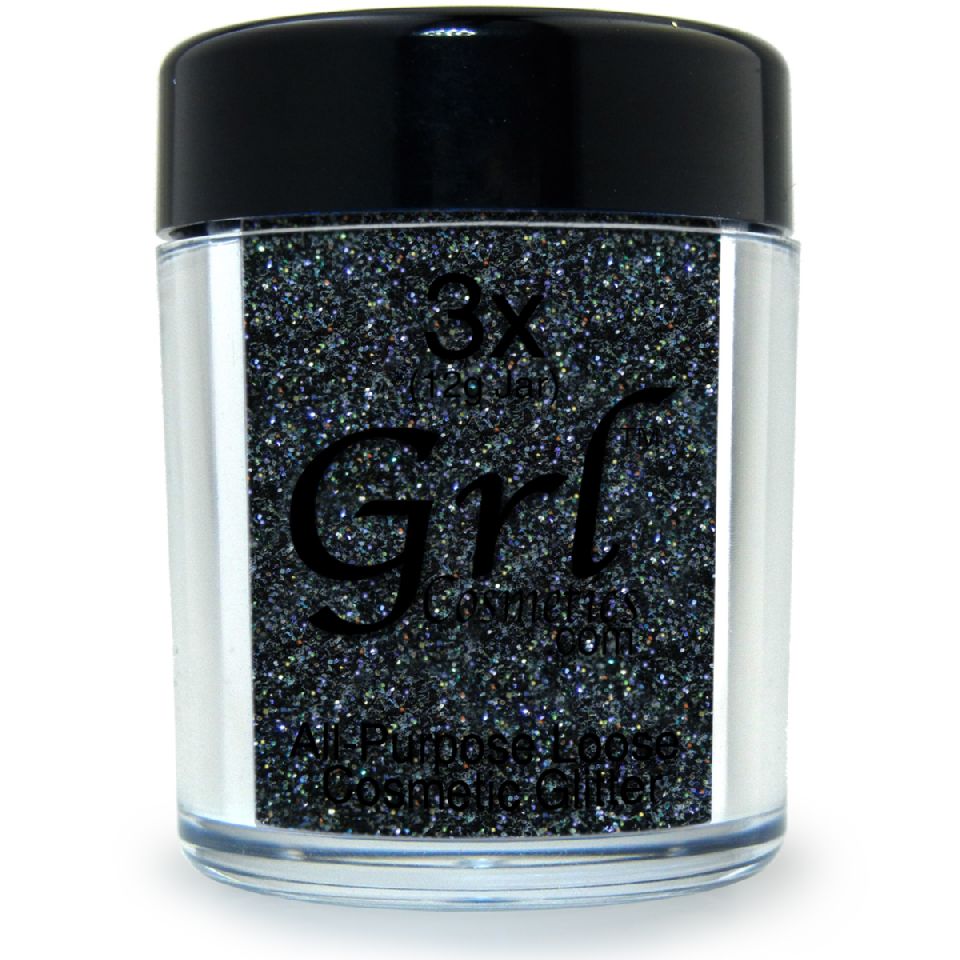 Black Multi-Sparkle Glitter Powder Black Starlight, 12g